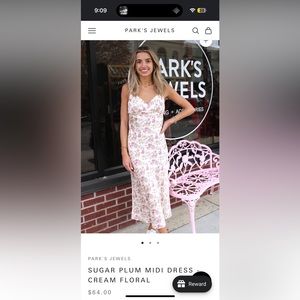 White dress with purple/pink floral, worn twice